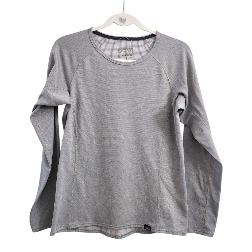 Patagonia Top Womens Medium Gray Capilene Midweight Baselayer‎ Long Sleeve